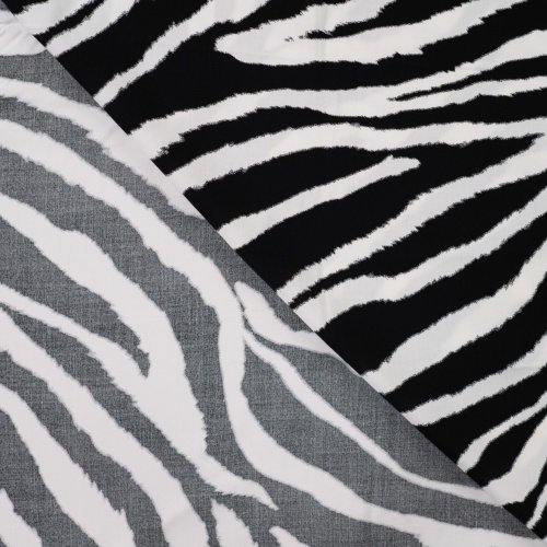 Preview: Viskose Popeline - Velora Zebra - black/white