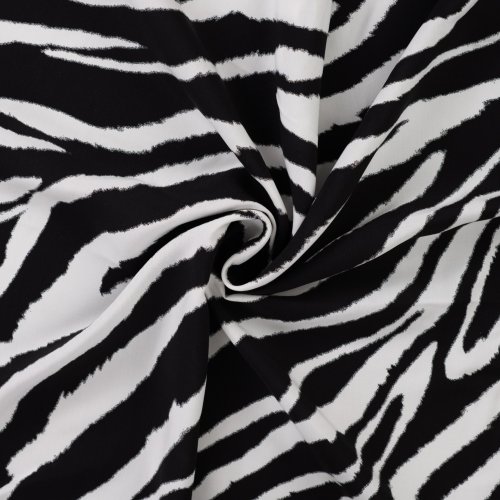 Viskose Popeline - Velora Zebra - black/white