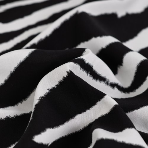 Preview: Viskose Popeline - Velora Zebra - black/white