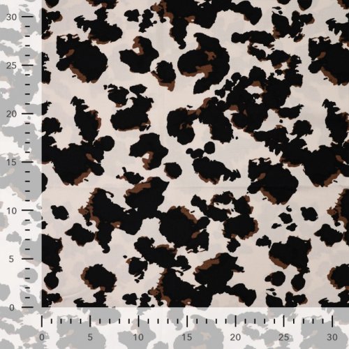 Preview: Viskose Popeline - Hikari Leo - ecru/braun/schwarz