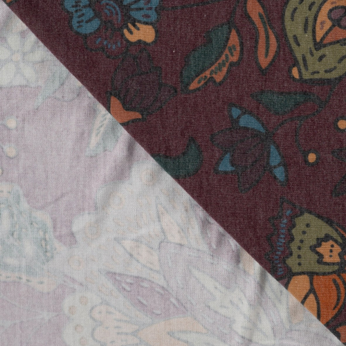 Preview: Viskose Feinstrickjersey - Gerdis Flower - bordeaux