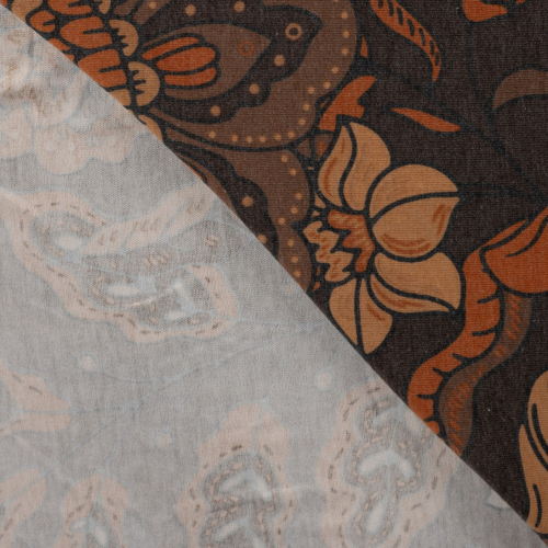 Preview: Viskose Feinstrickjersey - Gerdis Flower - brown