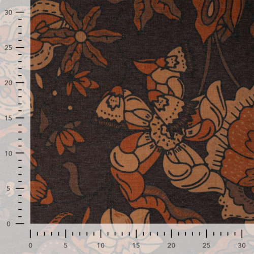 Preview: Viskose Feinstrickjersey - Gerdis Flower - brown