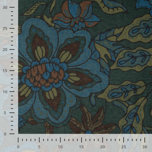 Preview: Viskose Feinstrickjersey - Gerdis Flower - petrol