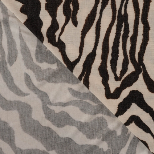 Preview: Viskose Feinstrickjersey - Panya Zebra - ecru/dark brown