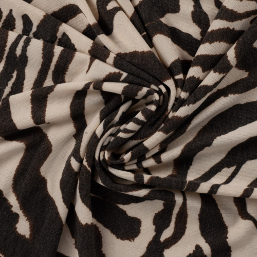 Viskose Feinstrickjersey - Panya Zebra - ecru/dark brown