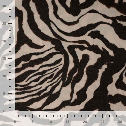 Preview: Viskose Feinstrickjersey - Panya Zebra - ecru/dark brown