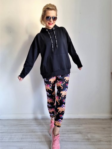 Preview: RESTSTÜCK 1,0m !!! - Funktionsstoff - Flower Track - Col. 32 - schwarz - Performance - Hamburger Liebe - Albstoffe