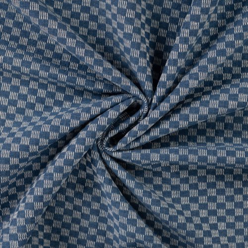 Preview: Jacquard Denim - Barry Check - medium blue
