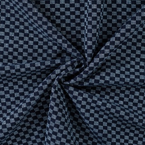 Preview: Jacquard Denim - Barry Check - dark blue