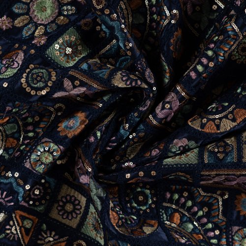 Preview: Jacken Patchwork Stoff - Priya - navy