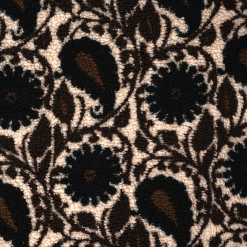 Teddy Plüsch - Mantelstoff - Paisley - dark brown