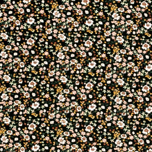 Preview: RESTSTÜCK 1,0m !!! - Viskose - Flower Belmira - schwarz