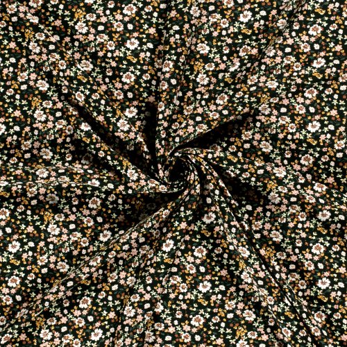 RESTSTÜCK 1,40m !!! - Viskose - Flower Belmira - schwarz