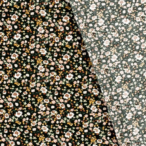 Preview: RESTSTÜCK 1,0m !!! - Viskose - Flower Belmira - schwarz