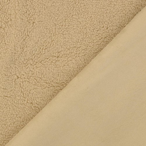 Doubleface - Wildlederimitat mit Teddyplüschabseite - beige
