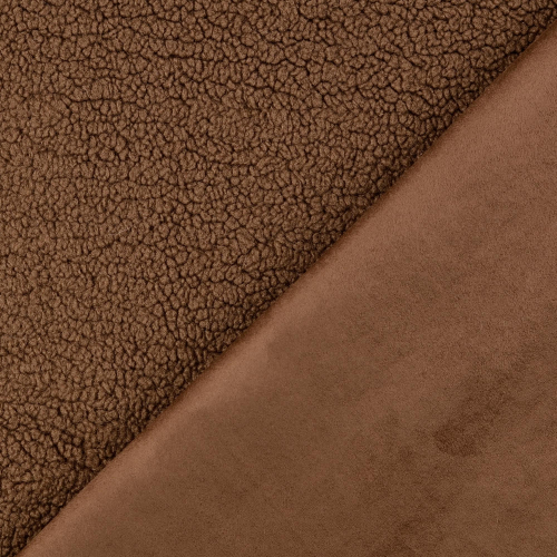 RESTSTÜCK 0,60m !!! - Doubleface - Wildlederimitat mit Teddyplüschabseite - braun