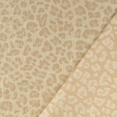 Jackenstoff Jacquard mit Glitzer - Leo - sand
