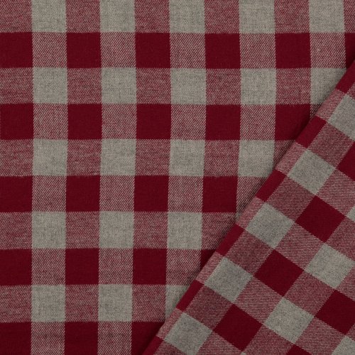 Preview: Baumwoll Flanell - Sveta - rot/grau