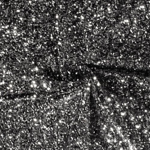 Preview: Paillettenstoff - silber