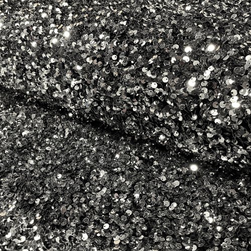 Paillettenstoff - silber