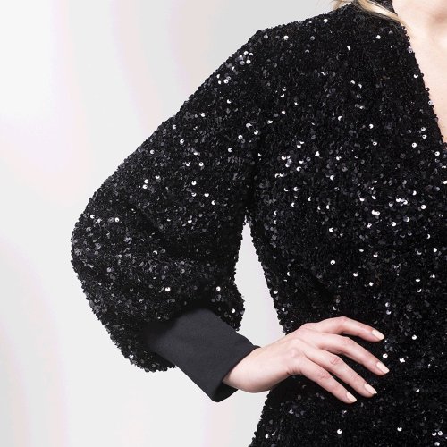 Preview: Paillettenstoff - silber