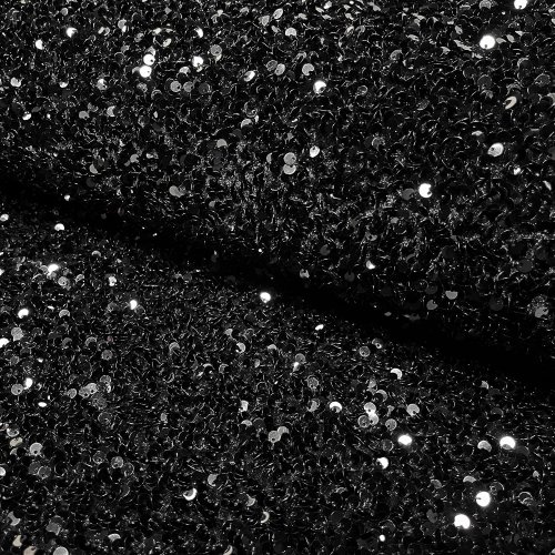 Paillettenstoff - schwarz