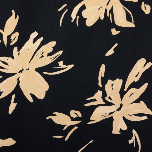 Viskosesatin - matt - Liliy Night - black/creme