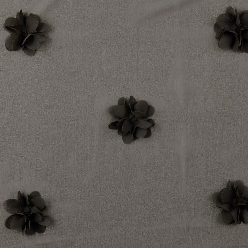 Chiffon - mit Blütenapplikation - black