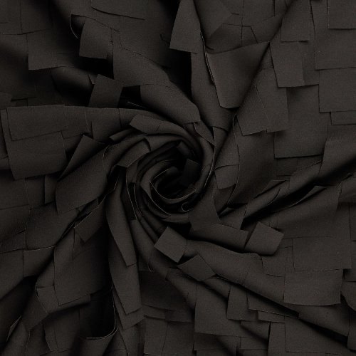 Chiffon - mit Fransen - black