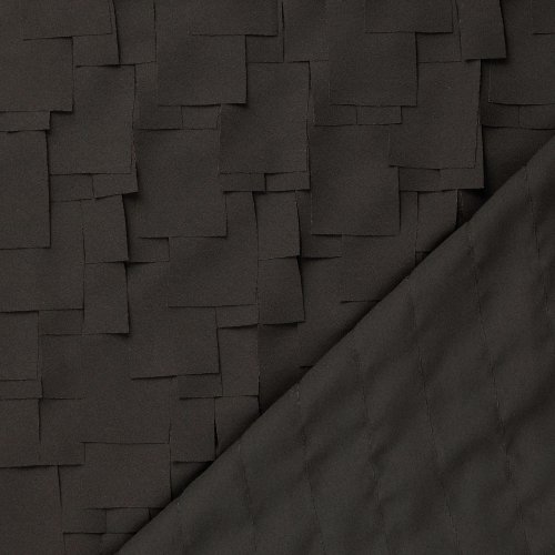 Preview: Chiffon - mit Fransen - black