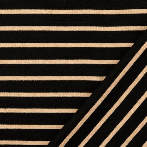 Strick Jacquard - Streifen - schwarz/beige