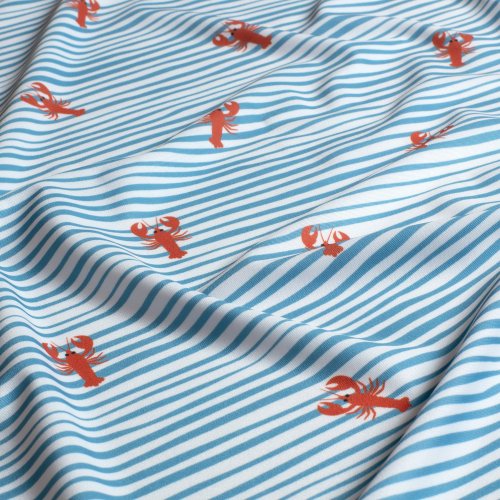 Badestoff Jersey - Lobster - rauchblau