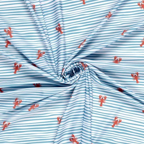 Badestoff Jersey - Lobster - rauchblau