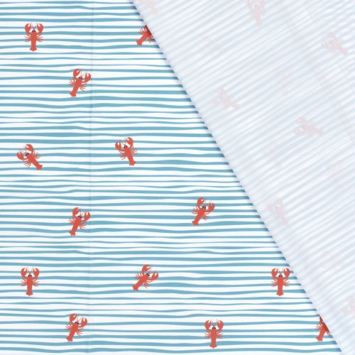 Badestoff Jersey - Lobster - rauchblau