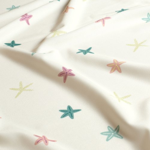 Badestoff Jersey - Little Starfish - wollweiß