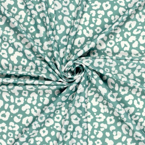 Badestoff Jersey - Panther Dots - altgrün