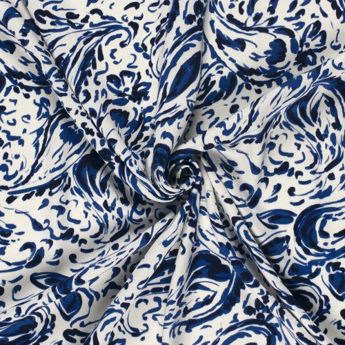 Viskosesatin - matt - Liya - blau