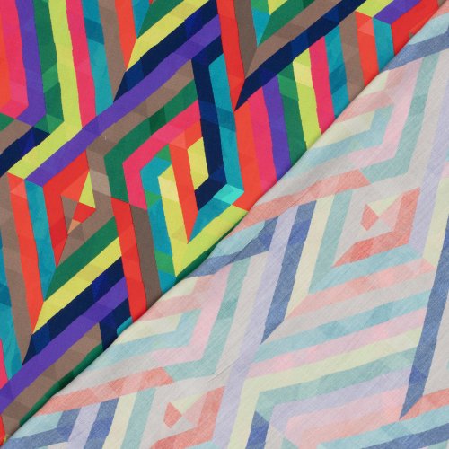 Viskose - Sina - lime/orangerot