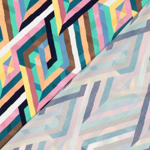 Viskose - Sina - petrol/rose