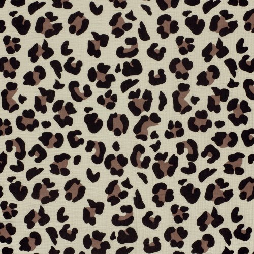 Preview: RESTSTÜCK 0,70m !!! - Musselin - Panther - beige