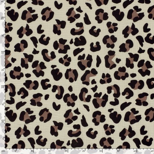RESTSTÜCK 1,20m !!! - Musselin - Panther - beige