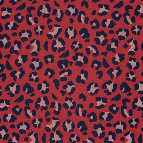 Preview: RESTSTÜCK 1,30m !!! - Musselin - Panther - fuchsia