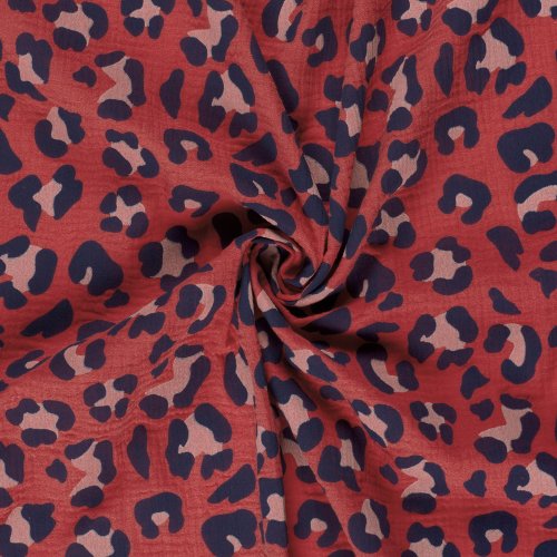 Preview: RESTSTÜCK 0,80m !!! - Musselin - Panther - fuchsia