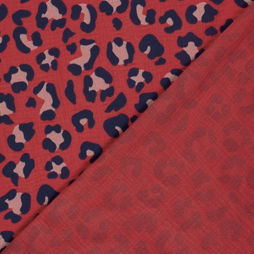 Preview: RESTSTÜCK 0,80m !!! - Musselin - Panther - fuchsia