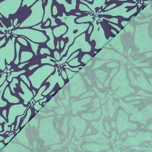 Musselin - Alenia - türkis/blau