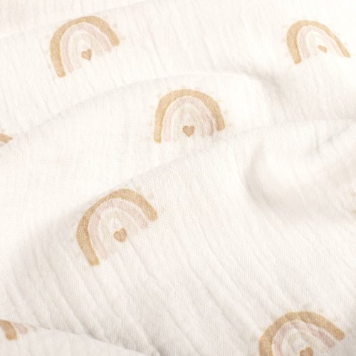 Musselin - Nature Rainbow - offwhite