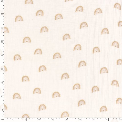 Musselin - Nature Rainbow - offwhite