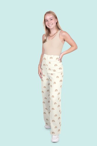 Musselin - Nature Rainbow - offwhite