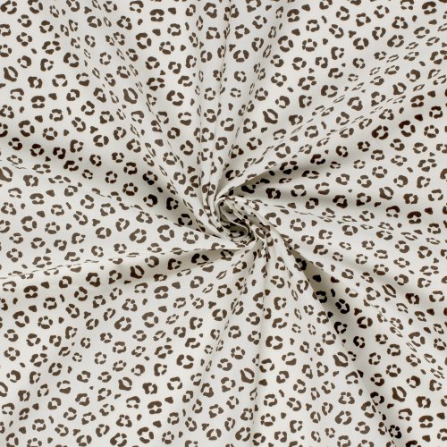 Preview: Baumwoll Popeline - Aulis Leo - ecru/braun